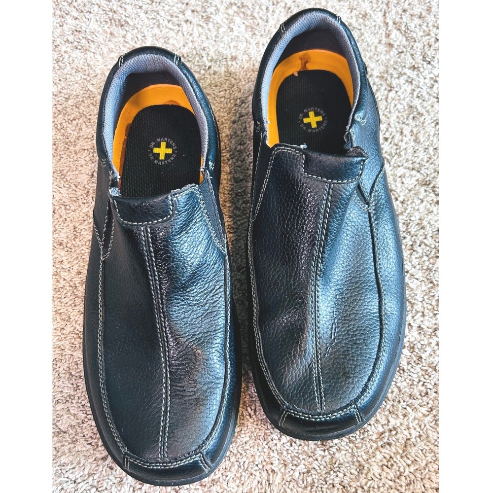 Dr. Martens Colton Grunge Goth Streetwear Mens Black Leather Slip On Loafers 12